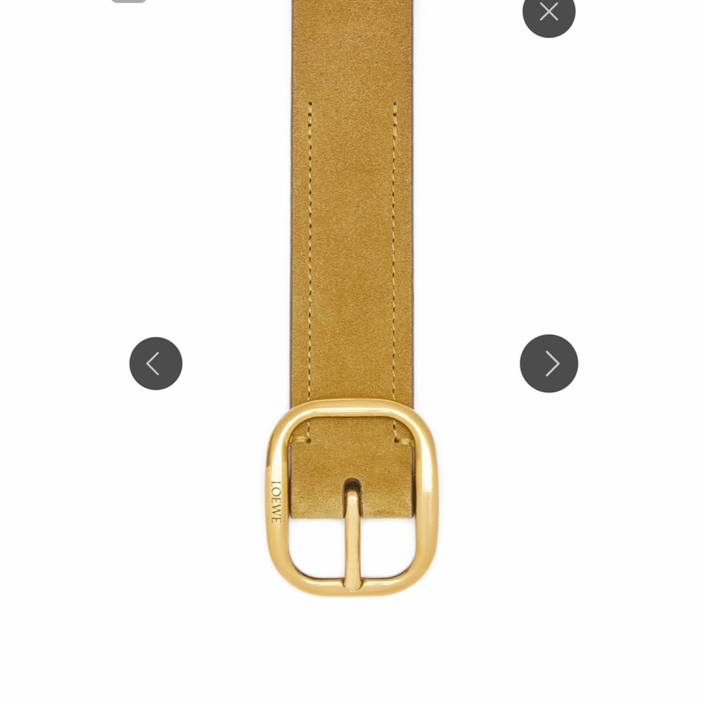 Loewe Rounded Soft Belt in Camel Suede Belt with Gold Buckle w box tags dustbag - Picture 4 of 5
